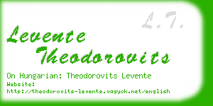 levente theodorovits business card